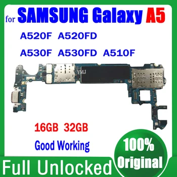 16 ГБ 32 ГБ Материнская Плата Для Samsung Galaxy A5 A520F A520FD A530F A530FD A510F 1/2 Sim Материнская Плата Полностью Протестированная Рабочая Логическая Плата