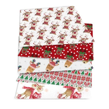 20 * 33 см Рождественская Елка Санта-Клауса с принтом снеговика 100％ Ткань из чистого хлопка для шитья лоскутного одеяла, аксессуары для пэчворка своими руками, 1Yc13105