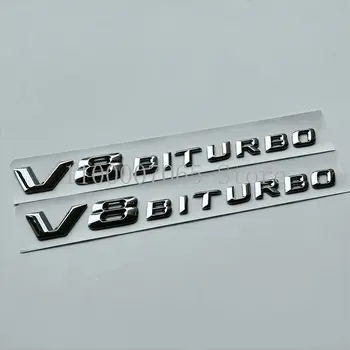 2015 Хромированные Острые 3D Буквы V8 Biturbo ABS Эмблема для Mercedes Benz C63 G63 G65 GLS63 GT63 Автомобильное Крыло Табличка С Логотипом Наклейка