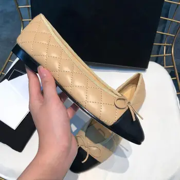 2023 Новая дизайнерская женская обувь из натуральной кожи, модная обувь на плоской подошве с узлом в виде бабочки, балетные женские туфли с открытым носком