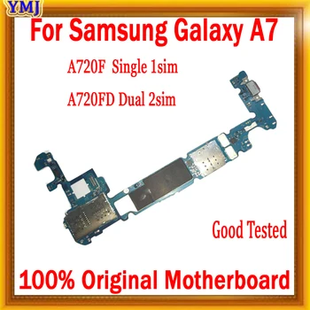 32 ГБ Для Samsung Galaxy A7 A720F A720FD Материнская Плата Разблокирована С чипами 1/2 SIM Хорошая Протестированная Материнская плата С логической Платой Android OS