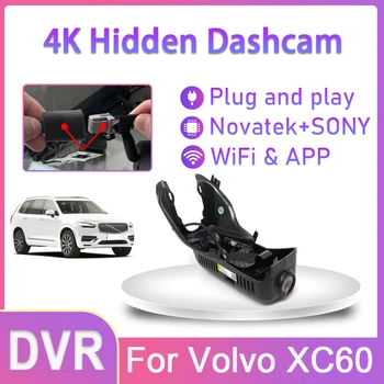 4K Простой в установке Скрытый Автомобильный Видеорегистратор Wifi Видеорегистратор Dash Cam Камера Для Volvo XC60 D5 D3 Низкой Конфигурации 2014 2015 2016 2017