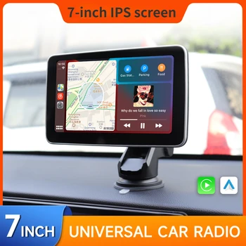 7-дюймовое автомобильное радио, Мультимедийный видеоплеер, сенсорный экран, беспроводной планшет Apple CarPlay, Android, Автоматическая стереосистема, Bluetooth-навигация.