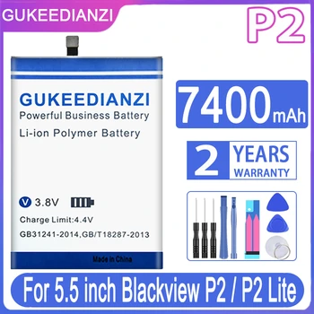 7400 мАч GUKEEDIANZI Сменный Аккумулятор Для 5,5 Дюймов Blackview P2/P2 Lite/P2Lite Batteria + Бесплатные Инструменты