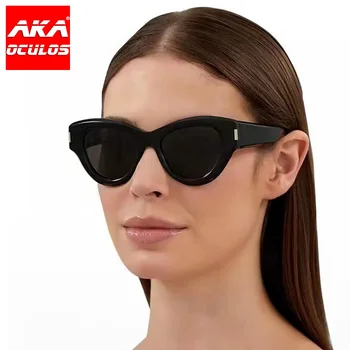 AKA Oculos Кошачий Глаз Ретро Солнцезащитные Очки Женские Роскошные 2023 Солнцезащитные Очки для Женщин/Мужчин Высококачественные Модные Очки Gafas De Sol Mujer