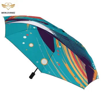 Dolphin 3-х Кратный зонт Летнее Черное пальто Зонты с защитой от ультрафиолета Портативный Автоматический Зонт
