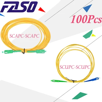 FASO 100шт 1 метр Волоконно-Оптический Кабель SCAPC-SCUPC/SCAPC Однорежимный G652D Симплексный 3,0 мм Волоконно-Оптический Патч-Корд Желтая Оболочка LSZH