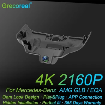 Grecoreal Wifi 4K 2160P Dash Cam Play Plug Фронтальная Двойная Видеорегистраторная Камера Автомобильный Видеорегистратор для Mercedes Benz AMG GLB 35 GLB35 2021 2022 2023