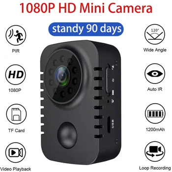 HD мини-камера для тела, беспроводной карман безопасности 1080P, Маленькая камера ночного видения с активацией движения Для автомобилей, видеорегистратор PIR в режиме ожидания
