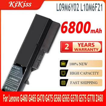 KiKiss 100% Новый Аккумулятор L09M6Y02 L10M6F21 L09S6Y02 L09L6Y02 6800 мАч для Lenovo G460 G465 G470 G475 G560 G565 G570 G575 G770 Z460