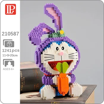 LP 210587 Животное Кролик Doraemon Кошка Робот Морковь Домашнее Животное 3D Модель DIY Мини Алмазные Блоки Кирпичи Строительная Игрушка для Детей без Коробки