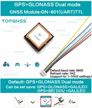 NMEA0183 FW3.01 TOPGNSS 3,3-5V TTL UAR GPS Modue GN-801 GPS ГЛОНАСС двухрежимный модуль M8n GNSS Антенный Приемник, встроенная вспышка,