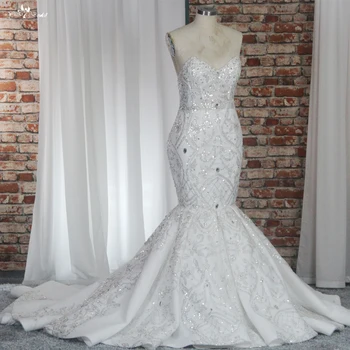 RSW1830 Элегантное свадебное платье Русалка-милая из атласа, расшитое серебряным бисером, для женщин 2023 Невесты