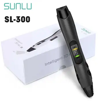 SUNLU Magic 3D Pen SL-300 Черные Ручки для 3D-печати с поддержкой Нити PLA/ABS 1,75 мм Для творчества и в качестве подарков