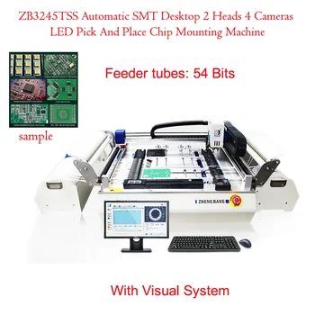 ZB3245TSS Автоматический Настольный SMT с 2 Головками, 4 Камерами, 54 Трубками, Светодиодной Лентой, Устройством Для Выбора и Установки Микросхем С Визуальной Системой