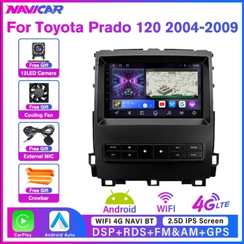 Автомагнитола NAVICAR 2Din Android10 для Toyota Land Cruiser Prado 120 2004-2009 Стереоприемник GPS Навигация Авторадио Bluetooth