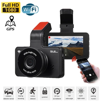 Автомобильный видеорегистратор WiFi Dash Cam 1080P Full HD Камера заднего вида Автомобиля Видеомагнитофон ночного видения Авторегистратор GPS Регистратор Автомобильные Аксессуары