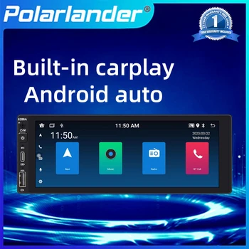Автомобильный мультимедийный плеер 6,9 дюйма 1 DIN, беспроводной Carplay, Android Auto WIFI, 2 + 32G GPS, Bluetooth, голосовая зеркальная связь с искусственным интеллектом, IPS-экран