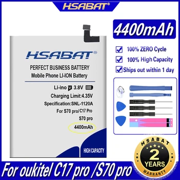 Аккумулятор максимальной емкости HSABAT S70 pro 4400 мАч для Oukitel S70 pro для Аккумуляторов смартфонов Oukitel C17 pro