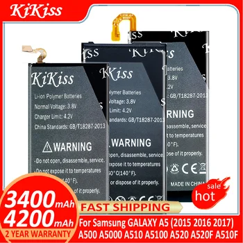 Аккумулятор мобильного телефона KiKiss для Samsung GALAXY A5 (2015 2016 2017) A500 A510 A520 A520F SM A510F SM-A520F