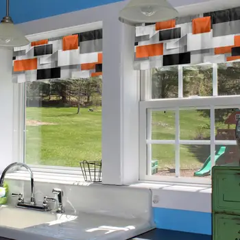 Балдахин без подкладки Современные черные кухонные шторы Стильный декор окна для современного вида Светофильтрующий балдахин
