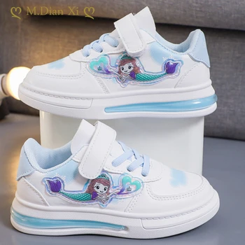 Весенняя настольная обувь принцессы с героями мультфильмов для девочек, Детская спортивная обувь для мальчиков, Радужные Маленькие белые туфли, Повседневная детская настольная обувь