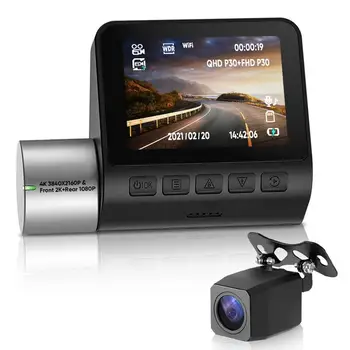 Видеомагнитофон V50 Smart Car Camera Dashcams 4K G Sensor Wifi Камера С Двойным Объективом Dashcam Автомобильный Видеорегистратор Передняя Камера Заднего Вида