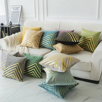 Высококачественная семейная подушка для дивана с золотым тиснением, бархатная роскошная декоративная наволочка, чехлы для подушек в кафе-баре отеля