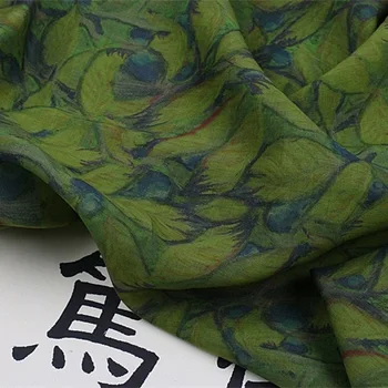 Высококачественная ткань pure ramie утяжеляет швейную марку цифровой струйной тканью Платье-флаг, халат, рубашка в стиле пэчворк