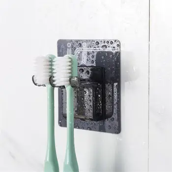 Держатель для зубной щетки Пластиковый настенный, высокая несущая способность, не пробивается, Унитаз Без перфорации, Принадлежности для ванной комнаты Простые