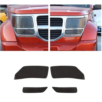 Для 2007-2012 Dodge Nitro Head Light, наклейка с тонирующей пленкой, защитные дымчатые накладки, аксессуары, дымчато-черный