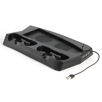 Для PS5 Вертикальная подставка для охлаждения Контроллер Зарядное Устройство для DualSense с 3 портами концентратора