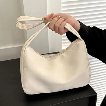 Женская сумка с верхней ручкой, высококачественная большая сумка для девочек, простые однотонные сумки-тоут, повседневные легкие сумки на молнии для путешествий и отпуска