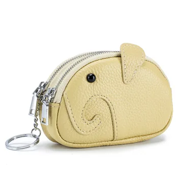 Женский кошелек Mini из натуральной кожи Zero, Маленькая женская сумка для ключей, Кошелек для Слоненка, Модный Мини-Милый Кошелек для монет на молнии.