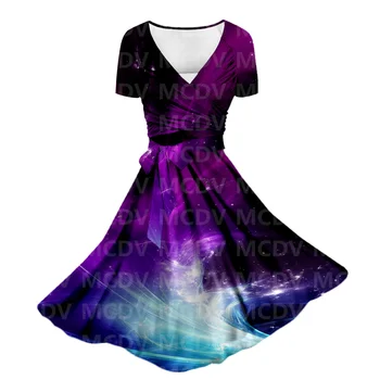 Женское летнее платье Galaxy Art из двух частей с 3D принтом и карманами Женские платья 02