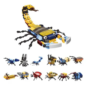 Животные Динозавр Оса Модели Зодиака Миниатюрный строительный блок из частиц Игрушка-кирпич для раннего развития для мальчиков и девочек