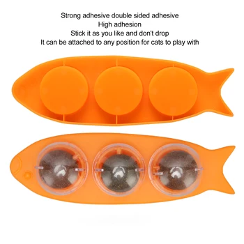 Забавные интерактивные шарики из кошачьей мяты для чистки зубов, безопасная и полезная клейкая вращающаяся игрушка-шарик из кошачьей мяты