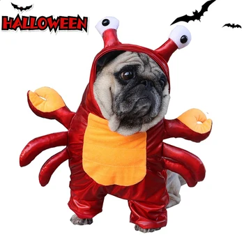 Забавные костюмы для домашних собак на Хэллоуин, костюм краба, одежда для косплея для маленьких средних собак, кошек, бульдогов чихуахуа, одежда для переодевания