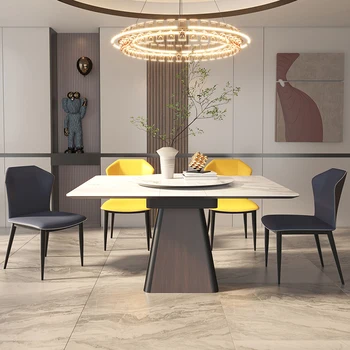 Изготовленный на заказ обеденный стол из сланца в скандинавском стиле из цельного дерева Выдвижной Многофункциональный складной Квадратный стол Mesa Plegable Кухонная мебель FGM