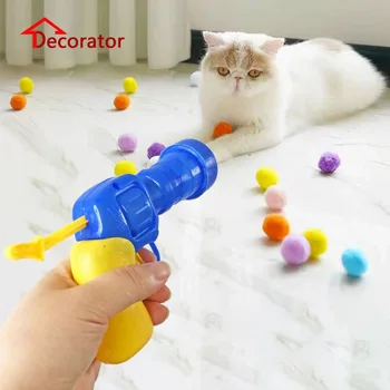 Интерактивные обучающие игрушки для кошек, креативные игры с мини-помпонами для котят, игрушки с эластичными плюшевыми шариками, принадлежности для кошек, аксессуары для домашних животных
