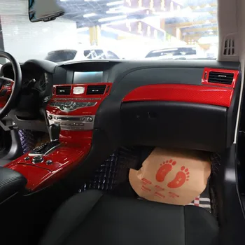 Интерьер автомобиля с левосторонним управлением, Центральная консоль, панель передач, наклейка для отделки дверей, подходит для Infiniti Q70 2013-2019