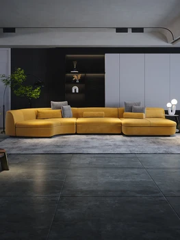 Итальянский минималистичный тканевый диван, легкая роскошь, дизайнерский скандинавский современный минималистичный стиль, большой диван в форме блока