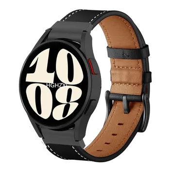 Кожаный Ремешок Для Samsung Galaxy Watch 6 5 Pro 40 мм 44 мм Ремешок Watch6 4 Classic 47 43 мм 46 мм Сменный Браслет Correa