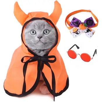 Костюм кошки на Хэллоуин, накидка для домашних животных, плащ кошки для маскарадных костюмов, одежда для кошек на Хэллоуин, Наряд котенка, Маленькая кошка
