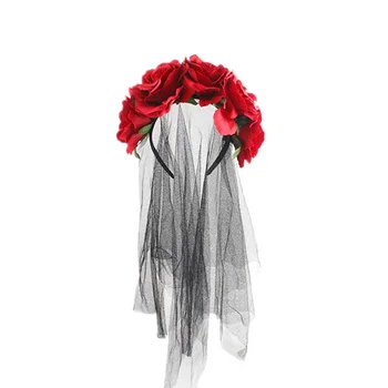 Креативная повязка на голову на Хэллоуин для женщин и девочек, кружевная фата, повязка для волос, свадебный головной убор невесты, аксессуары для волос для косплея