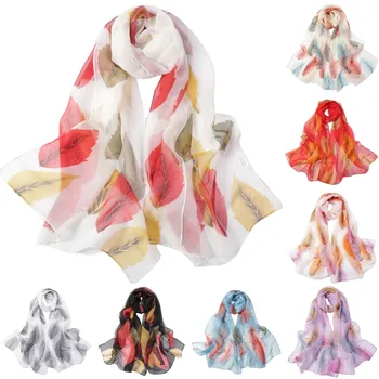 Легкий шарф с цветочным рисунком, шаль, Элегантные женские модные шарфы для вечеринок, Солнцезащитный крем, Большая бандана, Шифоновый Пляжный платок
