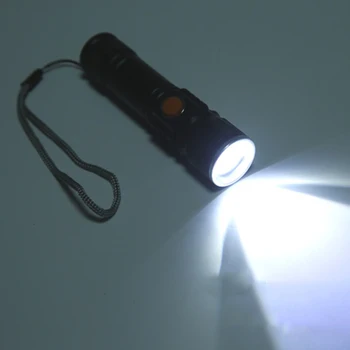 Масштабируемый фонарик емкостью 1200 мАч, водонепроницаемый портативный светильник, 3 режима освещения для кемпинга, пеших прогулок, светодиодный фонарик, перезаряжаемый через Micro USB.