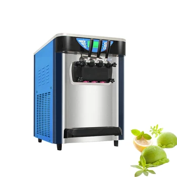 Настольная многофункциональная машина для мороженого с 3 вкусами, коммерческая машина для замороженного йогурта из нержавеющей стали