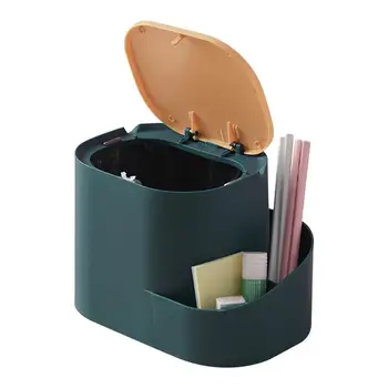 Настольное мусорное ведро, Мини-офисная корзина для бумаг нажимного типа с крышкой, Ленивая гостиная, спальня, Офисный журнальный столик, трубка для хранения мусора
