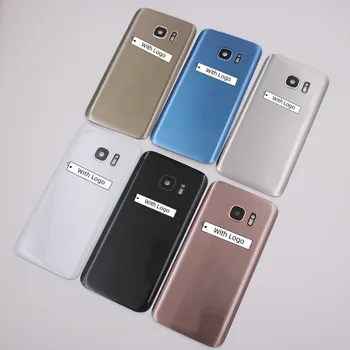 Новая Задняя Крышка Батарейного Отсека Для Samsung Galaxy S7 G930 G930F S7 Edge G935 G935F Стеклянный Корпус Корпуса Задней Двери Запасные Части и клей